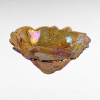 Vintage Marigold Glass Set, 4 Pieces, Compote, Candy Dishes,  Loganberry Bowl,  Iridescent Glassware, Home Decor, Gift for Collector