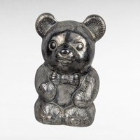 Vintage Teddy Bear Decor, Metal Bank, Resin Figurine, Bear Candle, Nursery Decor, Children's Room, Collectible