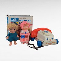 Vintage Toy Lot, Fisher Price Chatterphone, Musical Train, Betsy Ross Doll, Collectible Toys, Children's Toys, 1960s Toys, 1970s Toys
