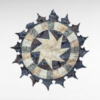 Vintage Quilted Table Topper, 18 Inch Round Centerpiece, Unique Home Decor, Gift for Her, Housewarming Present