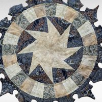 Vintage Quilted Table Topper, 18 Inch Round Centerpiece, Unique Home Decor, Gift for Her, Housewarming Present