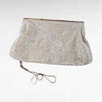 Vintage Hand Beaded Evening Bag, Creamy White, Formal Occasion Clutch, Wedding Guest Bag, Gift for Her
