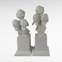 Vintage White Cherub Figurines, Musical Cherub Statues, Resin Cherub Decor, Angel Decor, Home Decor, Gift for Angel Lovers