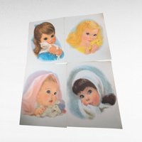 Vintage Northern's Beauty Portraits, Set of 4, 11x14", Pin-Up Art, Wall Art, Collectible Prints, Gift for Vintage Lovers