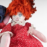 Handmade Raggedy Plush Doll Pair - Vintage 18" Dolls - Unique Gift for Collectors