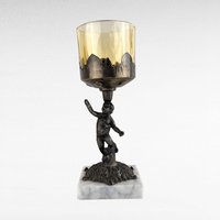Vintage Bronze Cherub Candle Holder, Hollywood Regency Style, Marble Base, Votive Holder,  Unique Home Décor