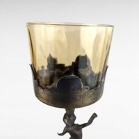 Vintage Bronze Cherub Candle Holder, Hollywood Regency Style, Marble Base, Votive Holder,  Unique Home Décor