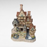 1994 David Winter Quindene Manor, Signed Cottage, Collectible Figurine, English Village, Gift for Collectors