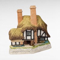 1991 David Winter Moonlight Haven Cottage, Collectible English Village, Thatched Roof Cottage, Gift for Collectors
