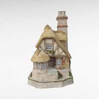 1991 David Winter Audrey's Tea Room Cottage, Signed, Collectible English Village, Thatched Roof, Gift for Tea Lovers