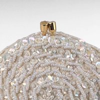 Vintage Princess Gardner Beaded Sequin Coin Purse, Ivory Evening Bag, Bridal Purse, Gift for Her, Original Box