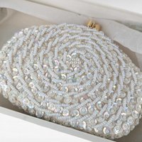 Vintage Princess Gardner Beaded Sequin Coin Purse, Ivory Evening Bag, Bridal Purse, Gift for Her, Original Box