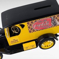 Vintage Coca Cola Polar Bear Snowboard Toy & 1993 Die-Cast Metal Truck Bank, New in Box, Collectible Coca Cola Memorabilia