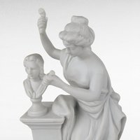 Vintage Andrea by Sadek Bisque Greek Muse Figurines, Memory & Artist Pair, 8.5" Elegant Home Decor, Gift for Art Lovers, Shelf Decor