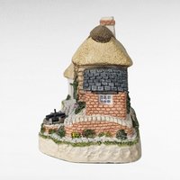 1993 David Winter Cottages September Birthday Cottage | Sapphire Wishing Well | Vintage English Village Collectible Figurine with COA