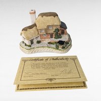 1993 David Winter Cottages September Birthday Cottage | Sapphire Wishing Well | Vintage English Village Collectible Figurine with COA