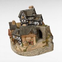1981 David Winter Cottages "The Village" | Large, Vintage Collectible | with Original Box