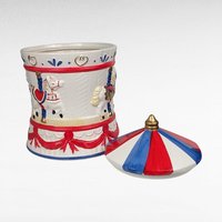 Vintage AMC Carousel Musical Cookie Jar | Ceramic | Plays "It's a Small World"
