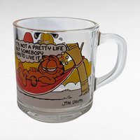 Vintage Garfield Glass Mugs, 1978 "It's Not a Pretty Life" & "Rises to the Occasion", Collectible Cartoon Glasses, Gift for Garfield Fans