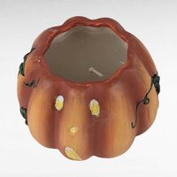 Vintage Kathy Hatch Ceramic Pumpkin Candle Holder, 2002 Halloween Decor, Fall Decor, Gift for Hostess