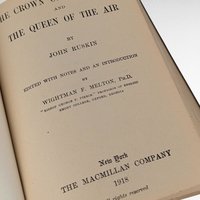 1918 Ruskin's Crown of Wild Olive & Queen of the Air, Antique Pocket Classic Hardcover Book, Vintage Literature Gift