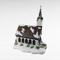 Vintage Byron Mold Lighted Musical Church, Ceramic Christmas Village Decoration, Holiday Decor, Gift for Collector