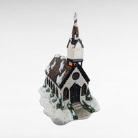 Vintage Byron Mold Lighted Musical Church, Ceramic Christmas Village Decoration, Holiday Decor, Gift for Collector