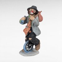 Vintage 4" Flambro Emmett Kelly Jr. Weary Willie Unicycle Figurine, Clown on Unicycle, Collectible Clown, Gift for Circus Lover