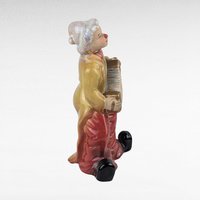 Vintage Accordion Playing Clown Figurine, Ceramic Musical Instrument Clown, Collectible Figurine, 6.5"