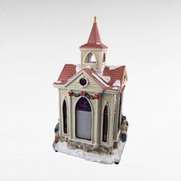 1998 Mr. Christmas Village Square Lighted Silhouette Church, Vintage Ceramic Christmas Decoration, Holiday Decor, Gift for Collector