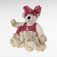 Handmade 1997 Signed Teddy Bear - 10 Inch Girl Bear in Dress - Collectible Teddy Bear - Vintage Teddy Bear Gift