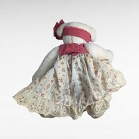 Handmade 1997 Signed Teddy Bear - 10 Inch Girl Bear in Dress - Collectible Teddy Bear - Vintage Teddy Bear Gift