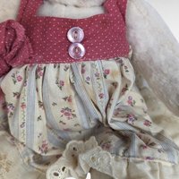Handmade 1997 Signed Teddy Bear - 10 Inch Girl Bear in Dress - Collectible Teddy Bear - Vintage Teddy Bear Gift