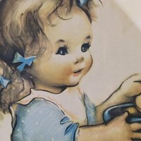 Vintage Herbert Dubler "Helping Herself" Framed Print | Girl with Cookie Jar Art | Children's Room Decor | Wall Decor | Retro Art
