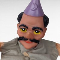 Pair of Vintage Rubber Head Hand Puppets | Wizard & Clown Puppets | Kids Toys | Collectible Puppets | Pretend Play