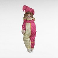 Vintage Artmark Jester Doll | Porcelain Jester Doll with Painted Face | Collectible Doll | 18 Inches Tall