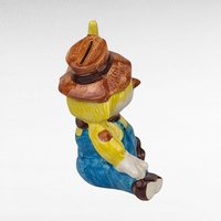 Vintage Ceramic Scarecrow Bank, Hand Painted, Fall Decor, Country Decor, Whimsical Gift