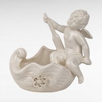 Vintage Lenwile Ardalt Porcelain Cherub Trinket Dish | Angel Planter | Small Ring Dish | Vanity Decor | Gift for Collector