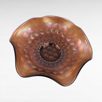 Vintage Fenton Coin Dot Marigold Carnival Glass Bowl | Ruffled Bowl | Iridescent Glass | Collectible Glassware | Home Decor