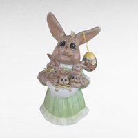 Vintage Pair of Ceramic Mother Rabbit with Babies Easter Figures | Easter Decor | Spring Decor |  Bunny Figurines | Collectible Figurines