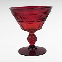 Set of 6 Vintage Viking Glass Mt. Vernon Pineapple Stem Ruby Red Sherbet Glasses | Elegant Glassware | Dessert Glasses | Collectible Glass