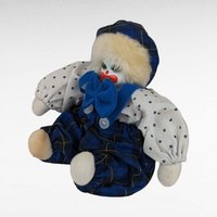 Vintage Clown Doll with Plaid and Polka Dots | Collectible Clown Doll | Whimsical Doll | Toy Collector | 8-inch Doll
