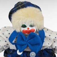 Vintage Clown Doll with Plaid and Polka Dots | Collectible Clown Doll | Whimsical Doll | Toy Collector | 8-inch Doll
