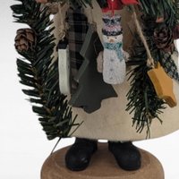 Vintage Off White Santa Figure, 12.5" Neutral Toned Santa, Rustic Christmas Decor, Unique Santa Figurine, Gift for Santa Collector