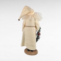 Vintage Off White Santa Figure, 12.5" Neutral Toned Santa, Rustic Christmas Decor, Unique Santa Figurine, Gift for Santa Collector