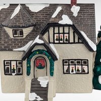 Vintage 1986 Dept 56 Stucco Bungalow Village House, Christmas Village Display, Holiday Decor, Gift for Collector