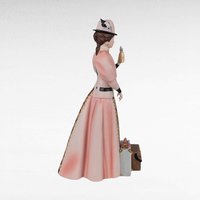 2004 Avon Presidents Club Mrs. Albee Award Figurine, Vintage Avon Collectible, Woman with Luggage, Sales Achievement Award, Original Box