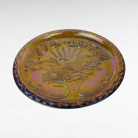 Vintage Indiana Glass Carnival Plate, US Centennial, American Eagle, Iridescent Glass, Collectible Plate, Patriotic Decor