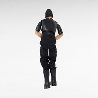 Vintage 1990s Hasbro GI Joe Action Figure, Black Outfit, MISSING HAND, Accessories, 12", Collectible Toy, Gift for Collector