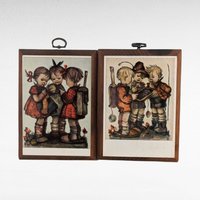 Vintage 1981 ARS Hummel Prints on Wood, Wall Hangings, 6.5x4.75", Goebel, Gift for Hummel Collector, Nursery Decor